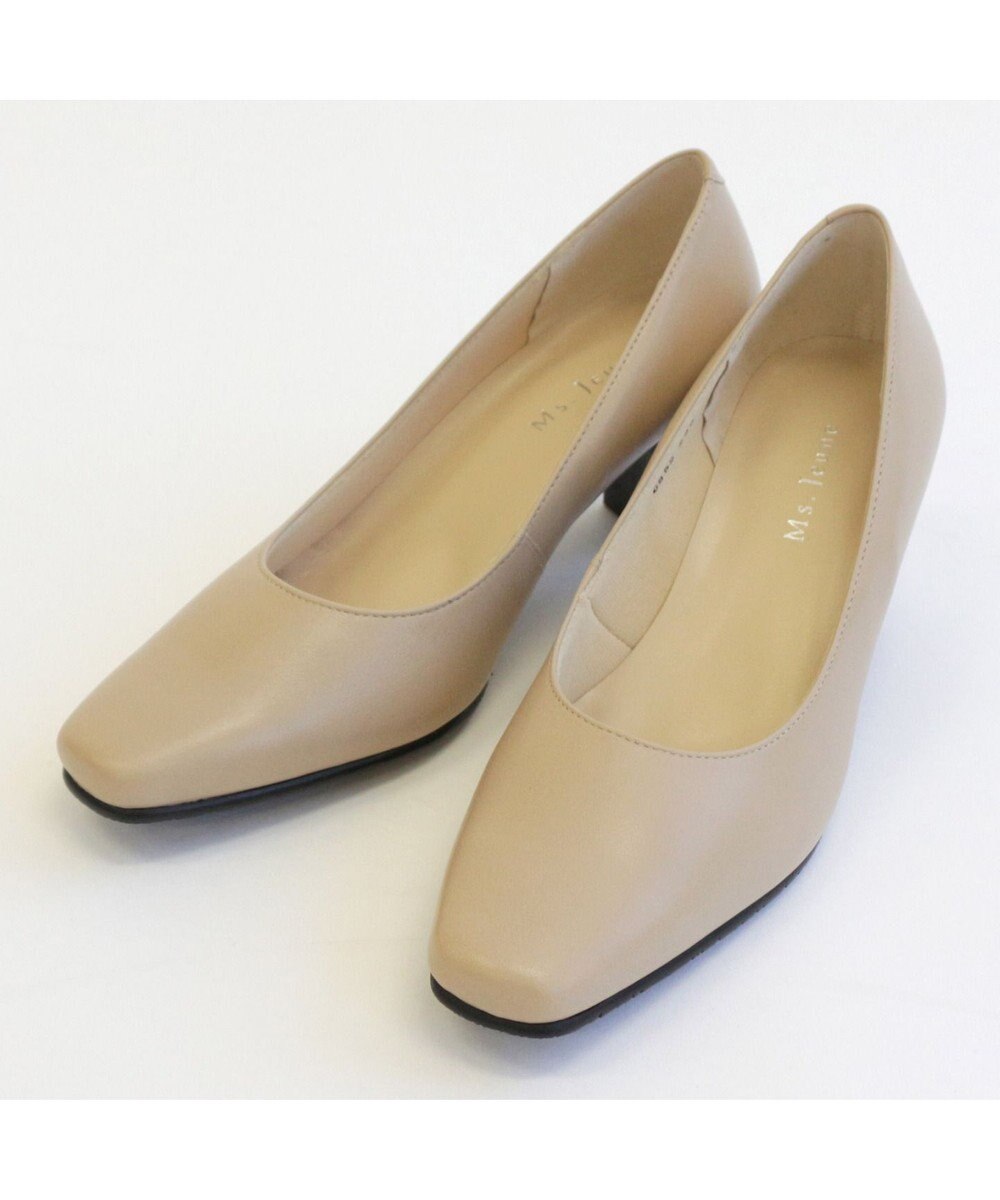 Pointer 日本製 本革低反発スクエアトゥパンプス 