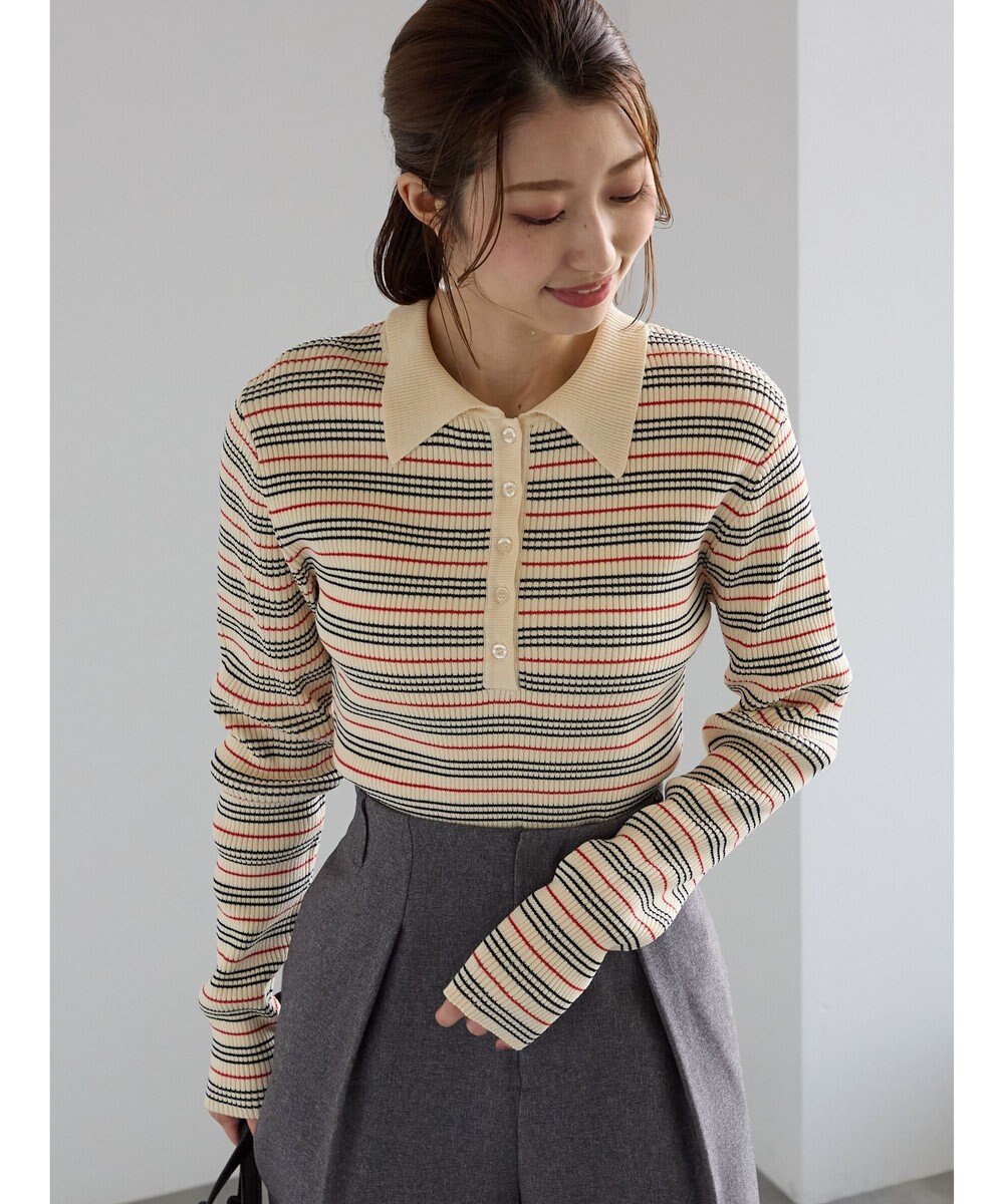 Te chichi パネルパターンアソートリブポロニット 