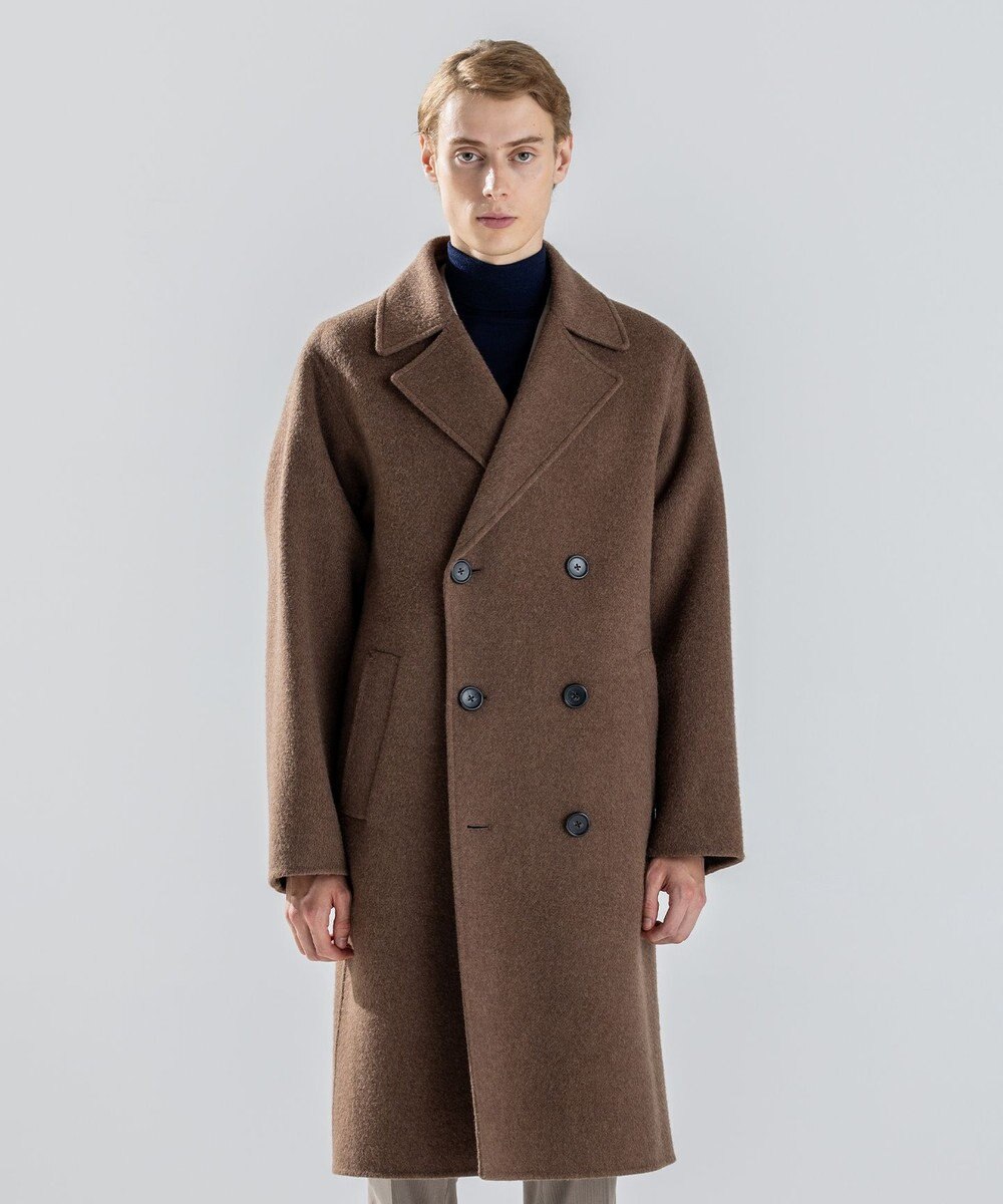 JOSEPH HOMME 【LEON掲載】【新素材】ウールキャメルリバー　ダブルブレストチェスターコート 