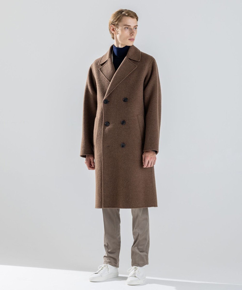 JOSEPH HOMME 【LEON掲載】【新素材】ウールキャメルリバー　ダブルブレストチェスターコート 
