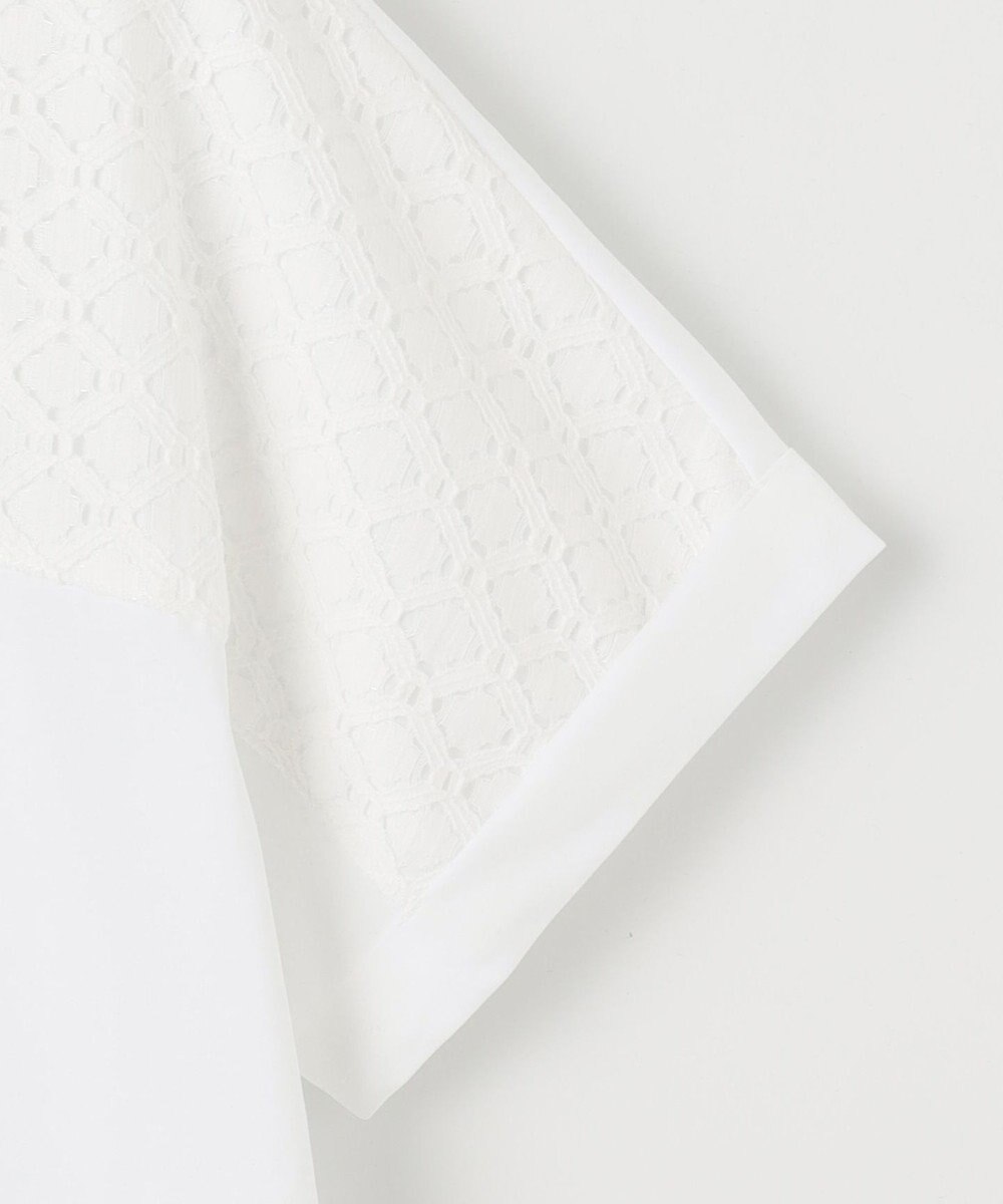 J.PRESS LADIES 【吸水速乾】レーシーコンビ フレンチスリーブ カットソー 