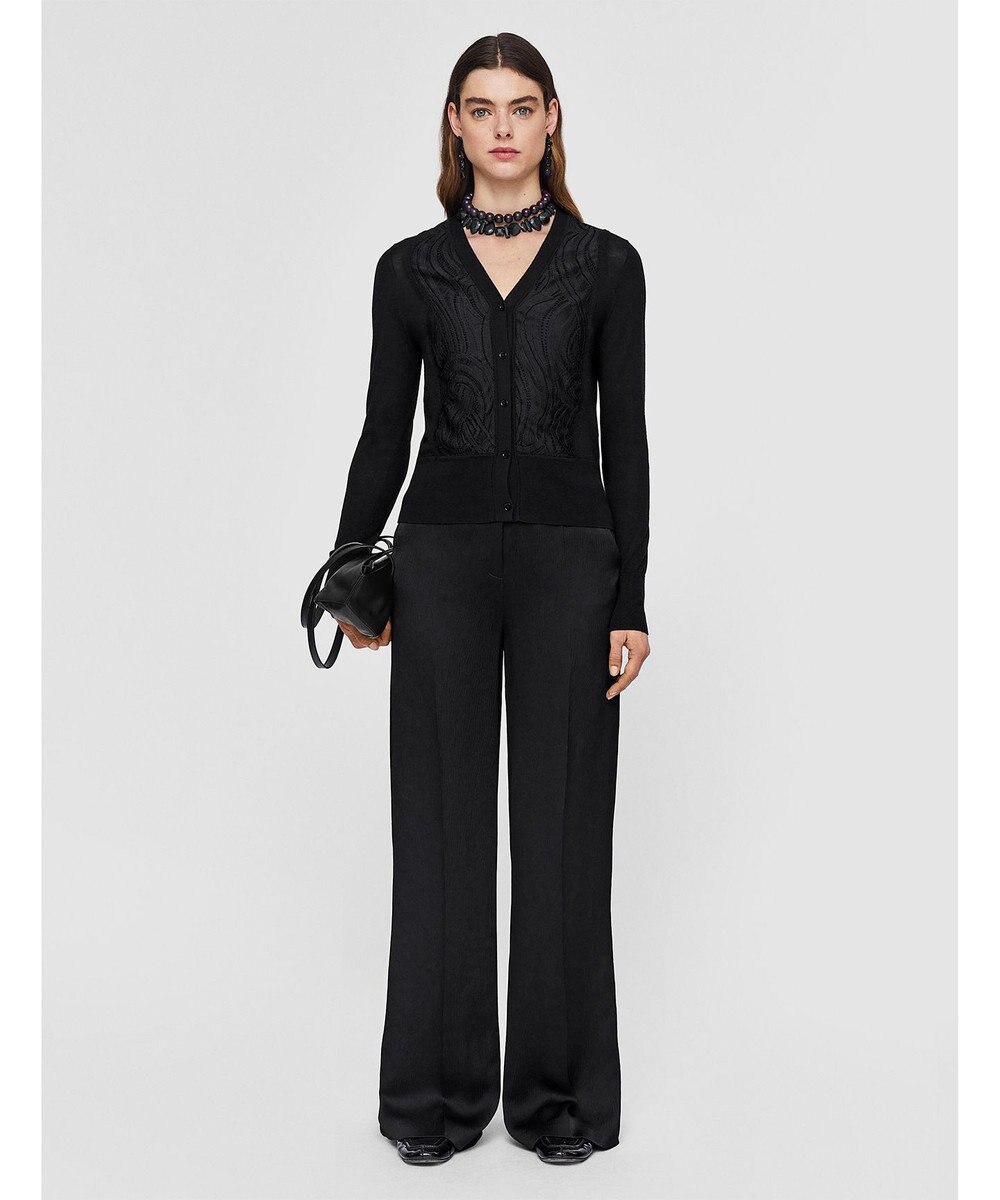 JOSEPH レース&ニット　Vネックカーディガン 