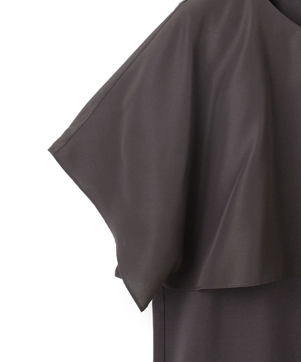 23区 S 【汗じみ防止/洗える】スムースデザイン ラッフルカラー カットソー 