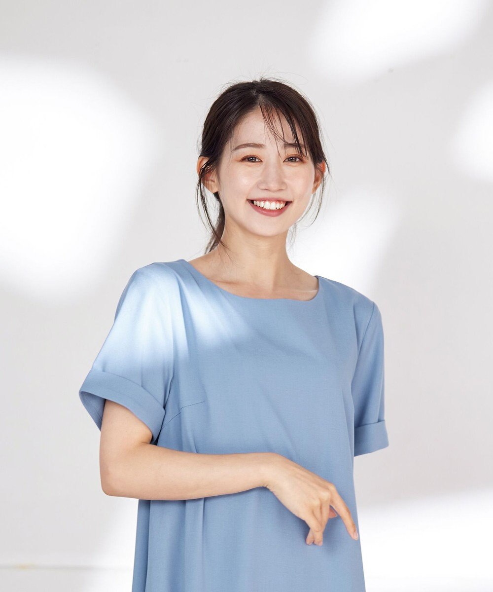 Tiaclasse L 【洗える】ギャザーヘムフレアワンピース 