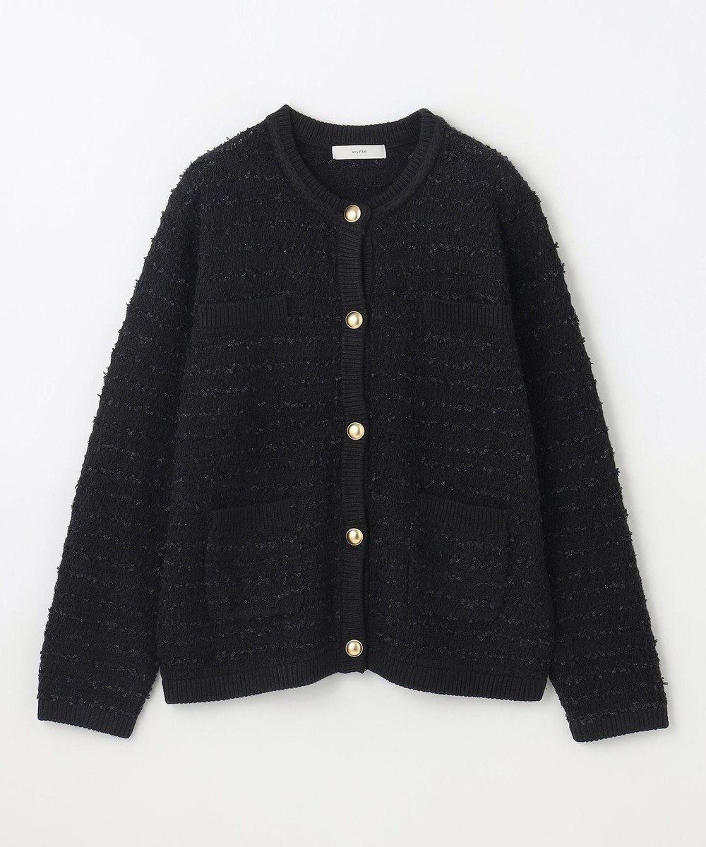 ANY 【洗濯機可】ツイードニットジャケット 