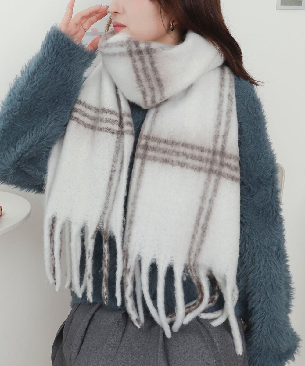 WEGO 【マフラー/ユニセックス着用】ワイドフリンジストール 