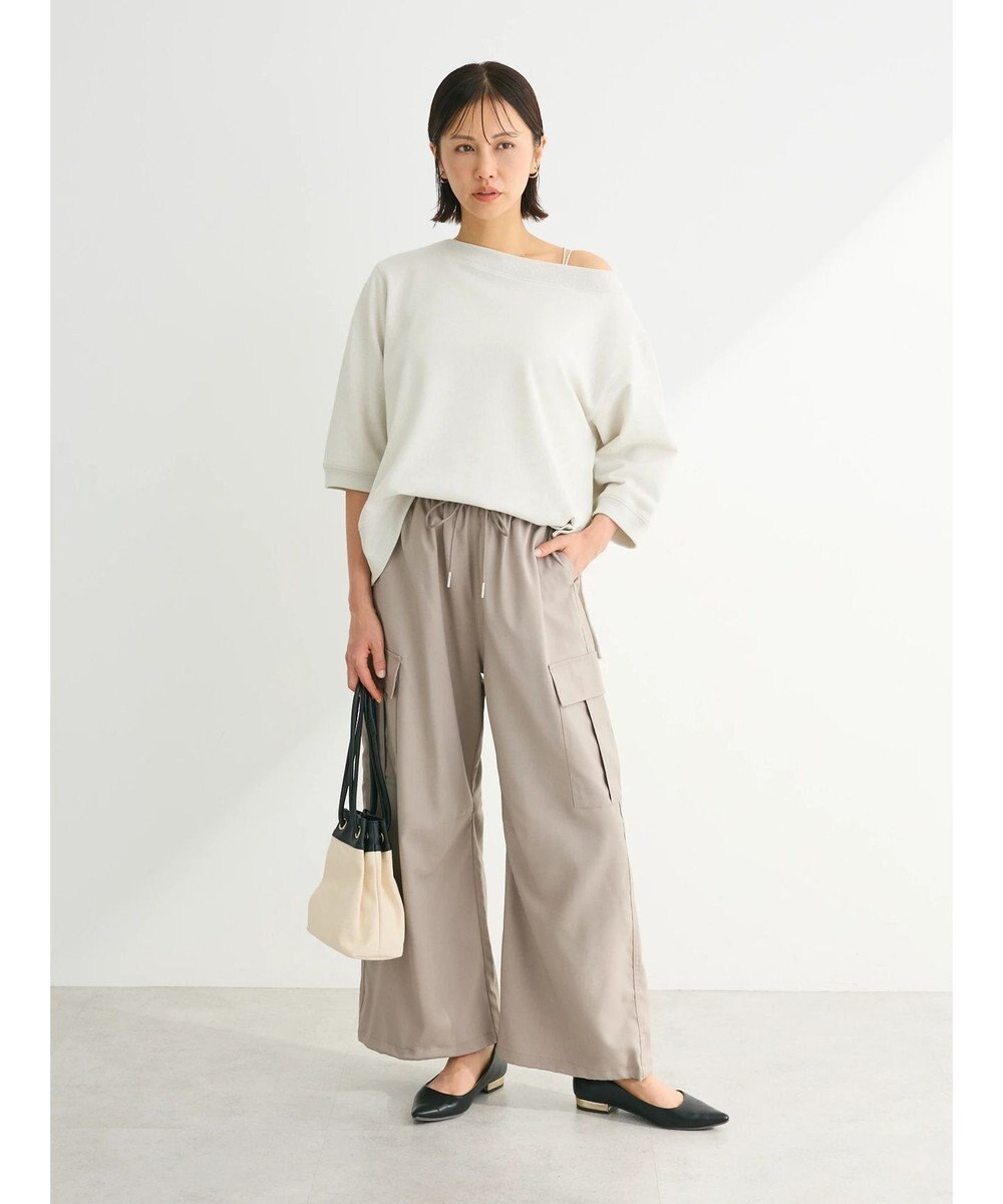 Green Parks ボートネックラメミニ裏毛プルオーバー 