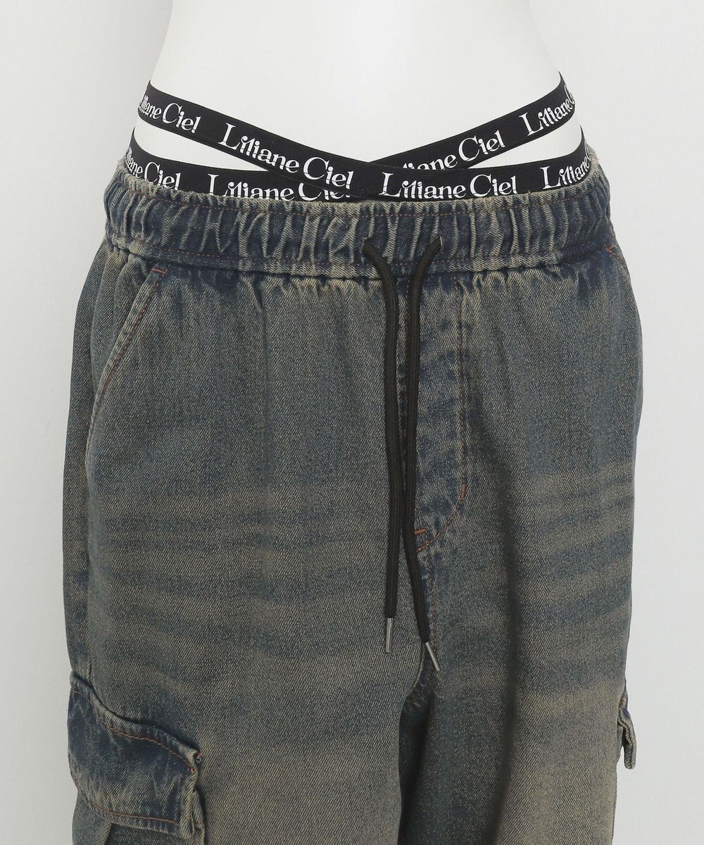 WEGO 【ブラトップ＆ショーツセット】Liliane　Ciel　ロゴテープ 