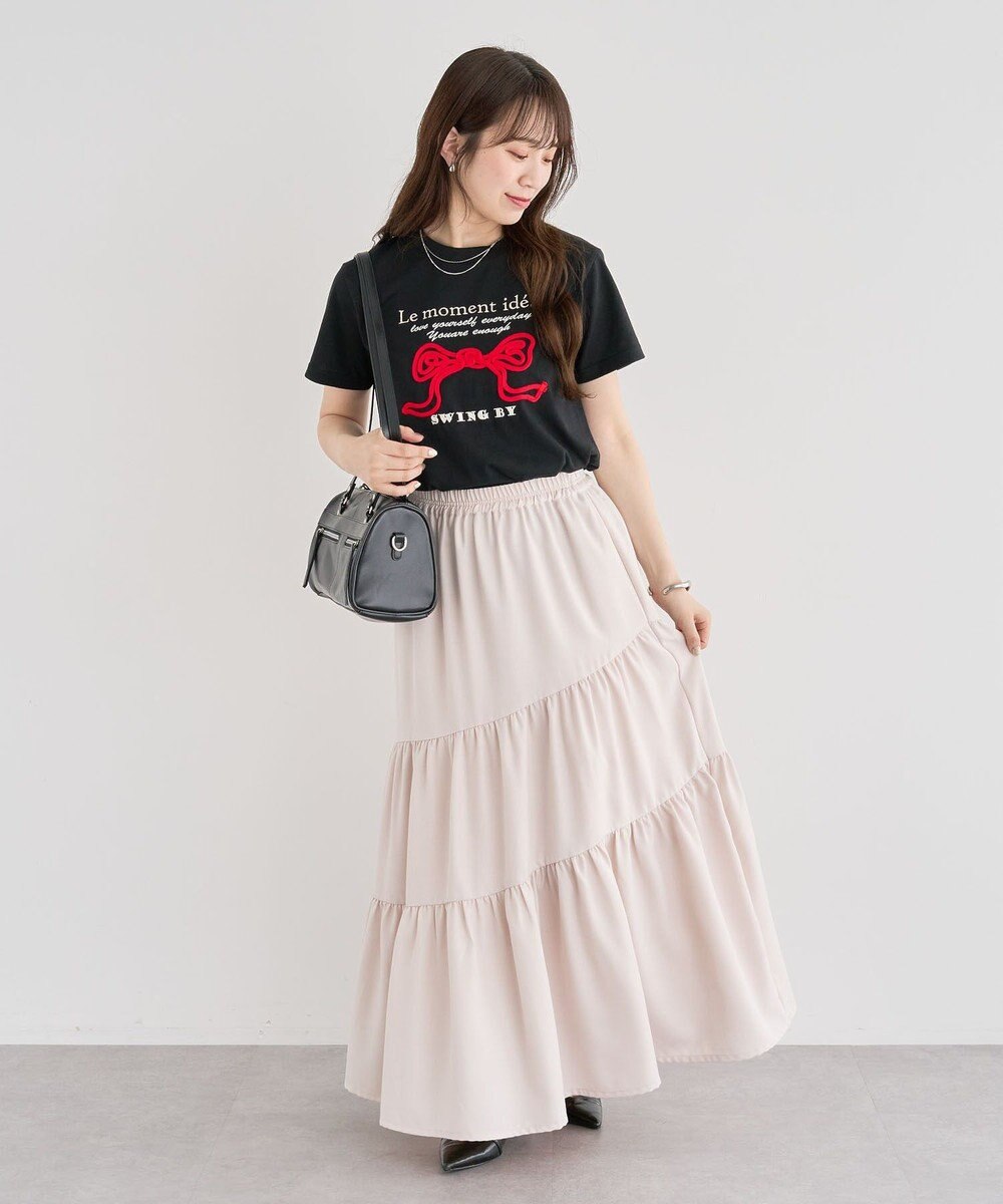 Green Parks ・ｓｗｉｎｇ　ｂｙ　リボンモチーフコード刺繍ＴＥＥ 