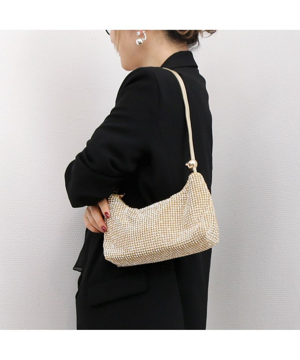 UNBILLION カシュカシュ cachecache / ワンハンドルメタリックビーズバッグ 