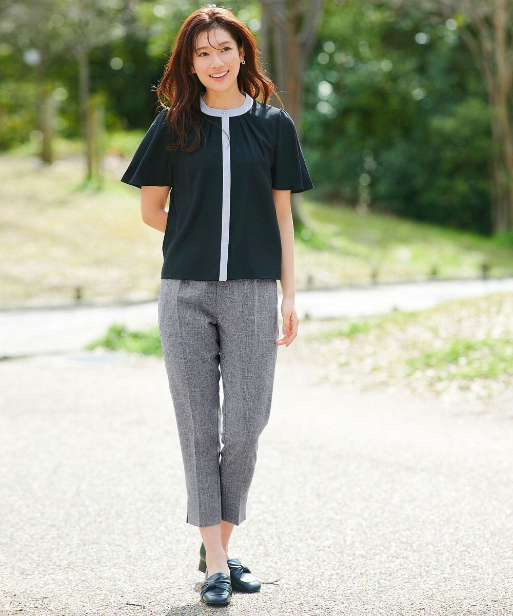 Tiaclasse 【洗える】麻調テーパードパンツ 