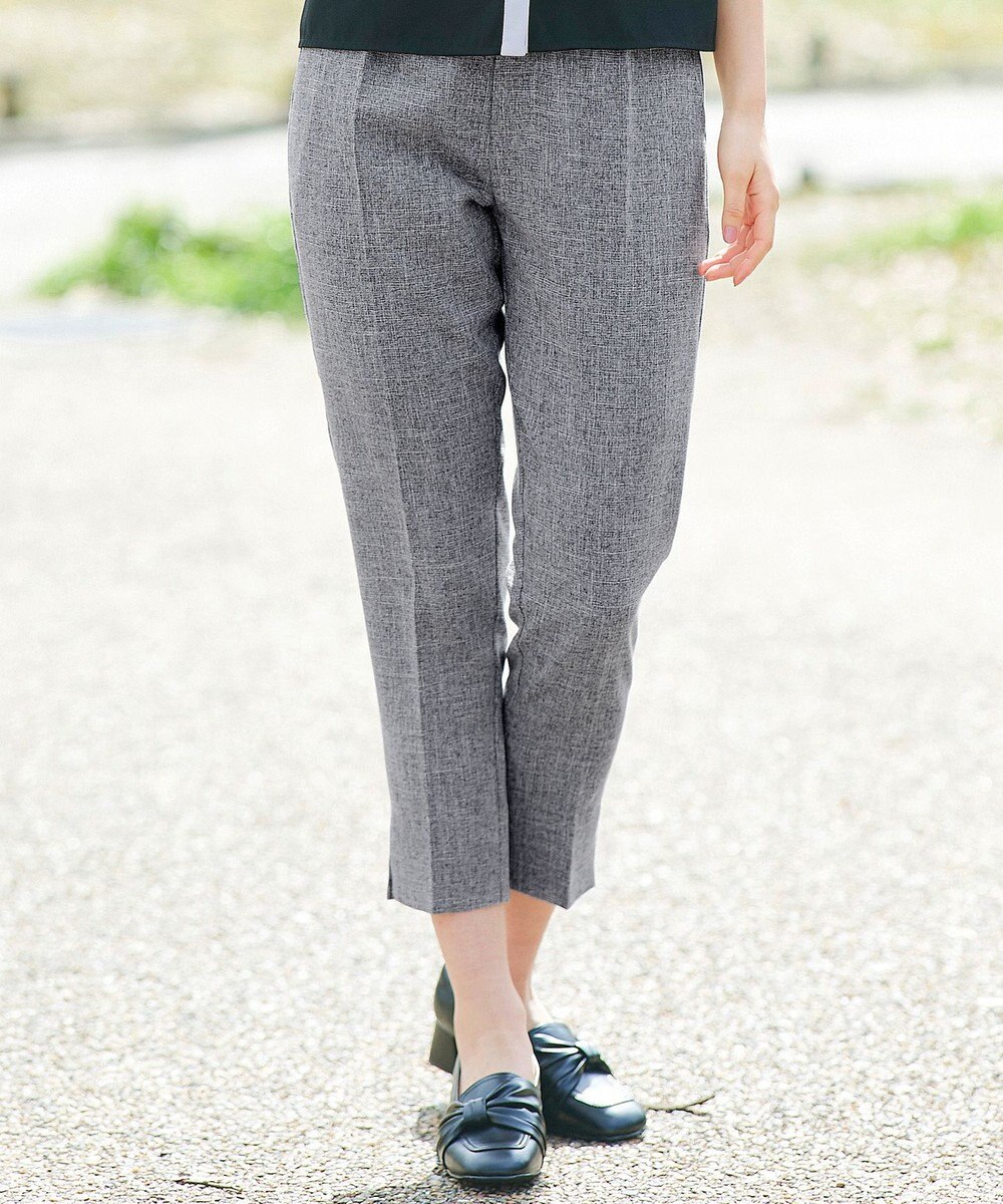 Tiaclasse 【洗える】麻調テーパードパンツ 