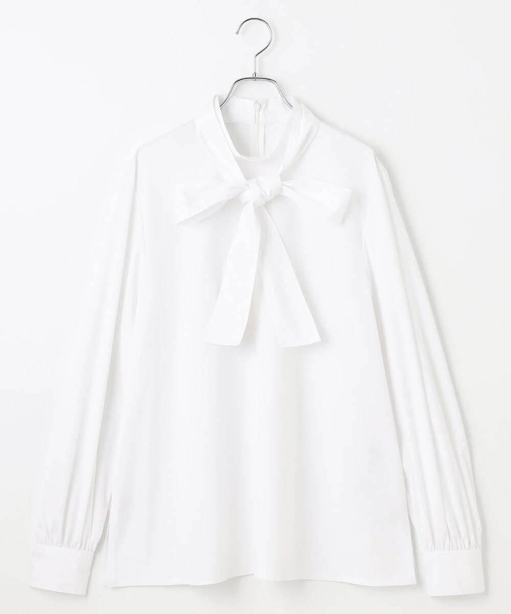#Newans 【洗濯機可】ステッチデザインリボンタイブラウス 