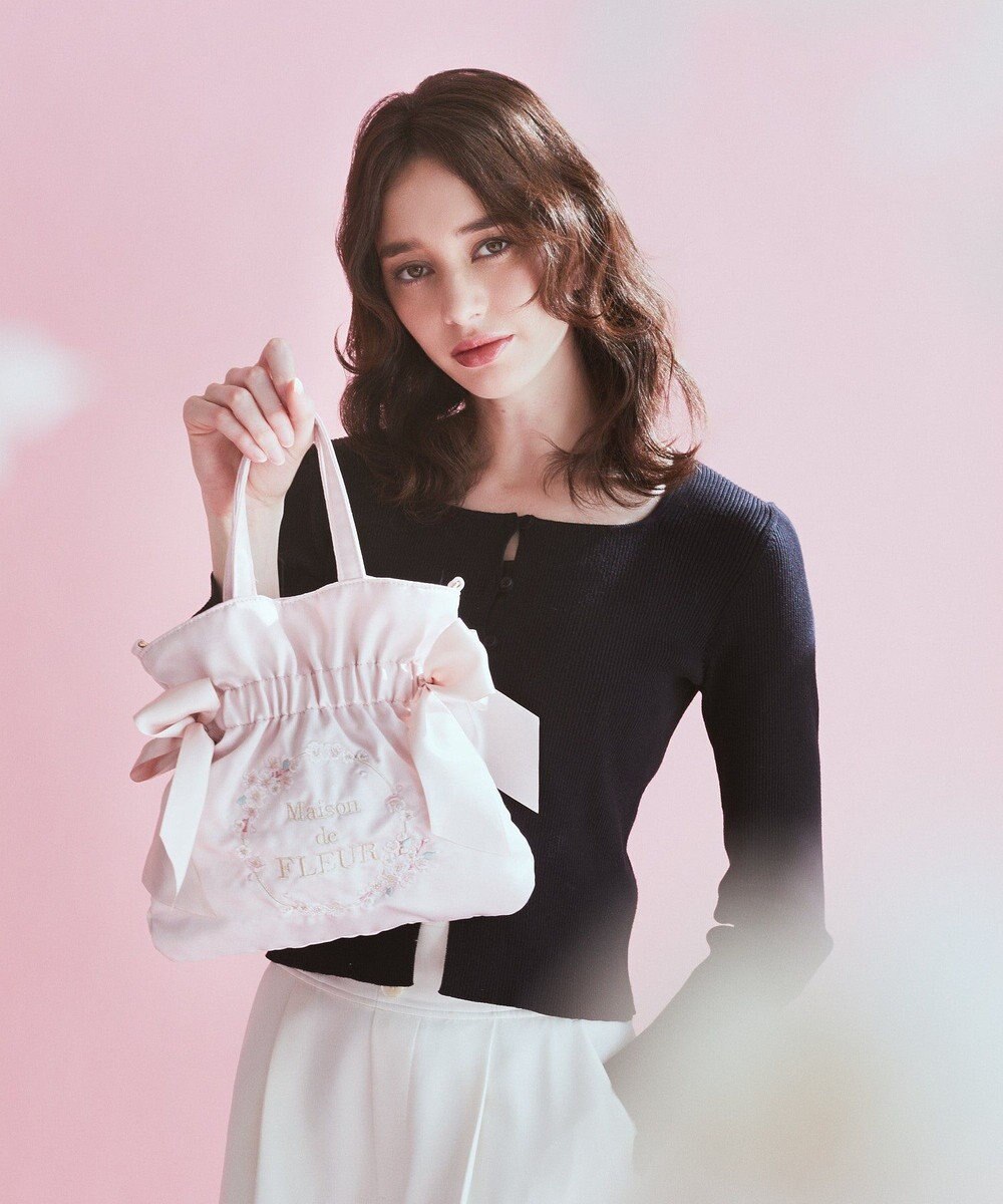 Maison de FLEUR sakuraダブルリボン2Wayトートバッグ 