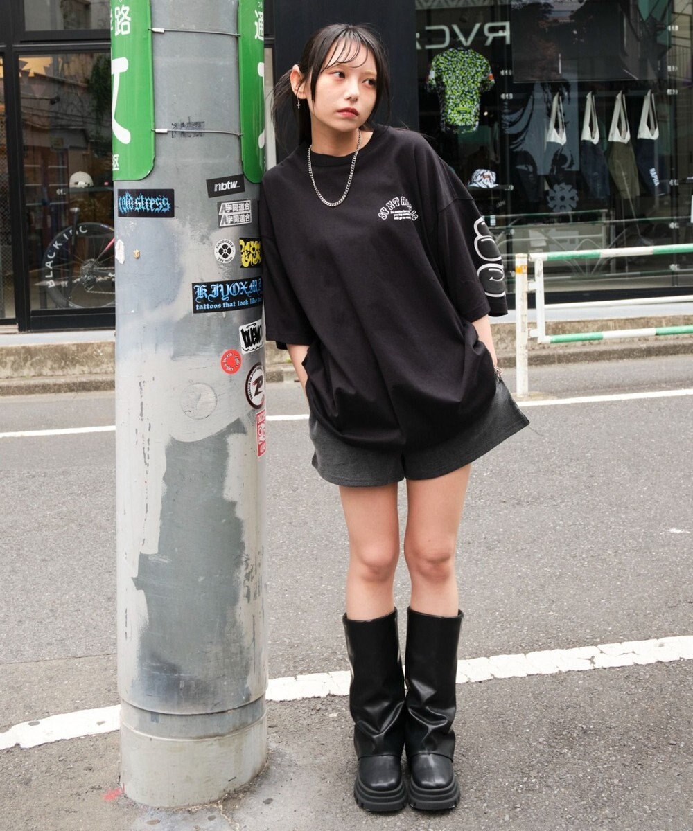 WEGO 【ユニセックス着用ITEM】アクセ付きストレートロゴT（SS） 