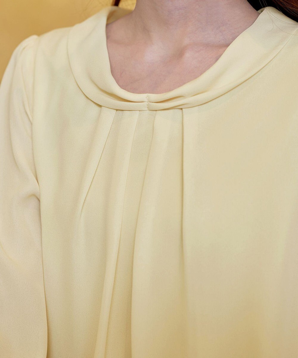 Tiaclasse L 【洗える】リボンカラーパフスリーブブラウス 