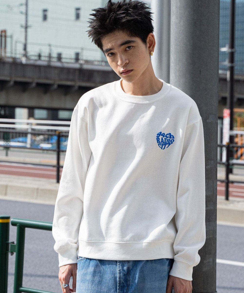 WEGO 【ユニセックス着用ITEM/裏起毛/SMLサイズ展開】リラックスフィットハートロゴプルオーバー 