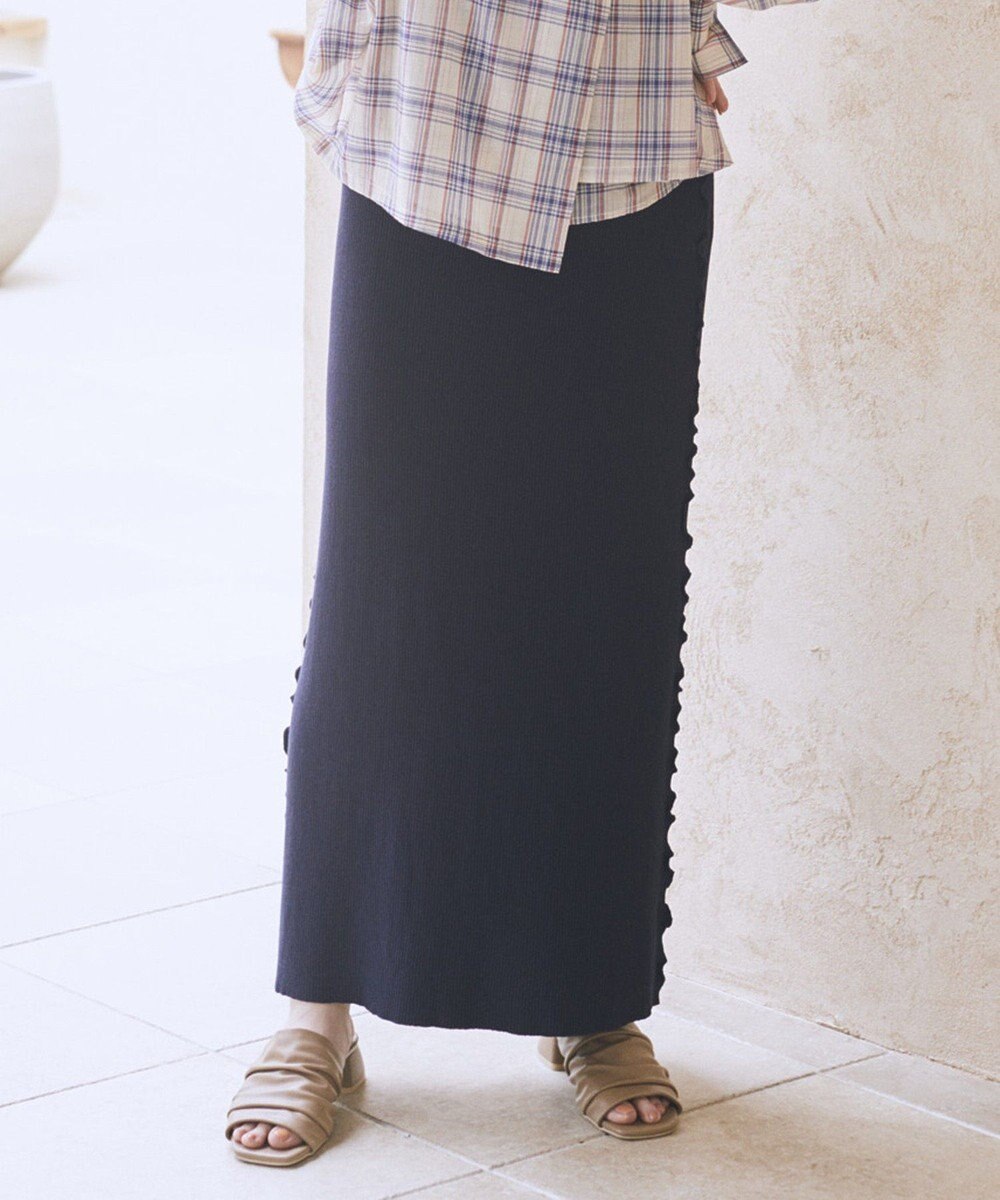 earth music&ecology サイドメローリブニットスカート 