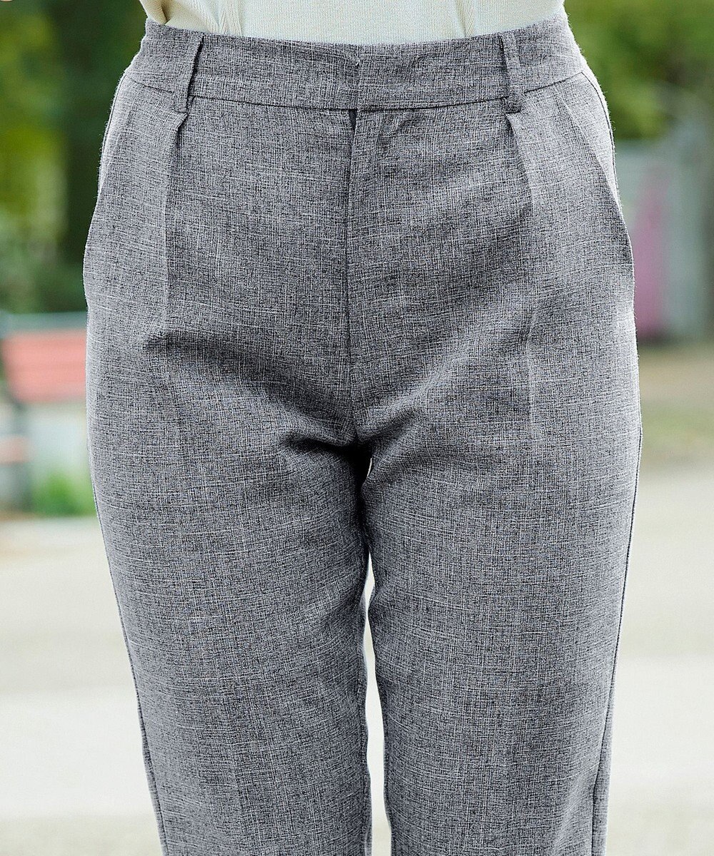 Tiaclasse 【洗える】麻調テーパードパンツ 