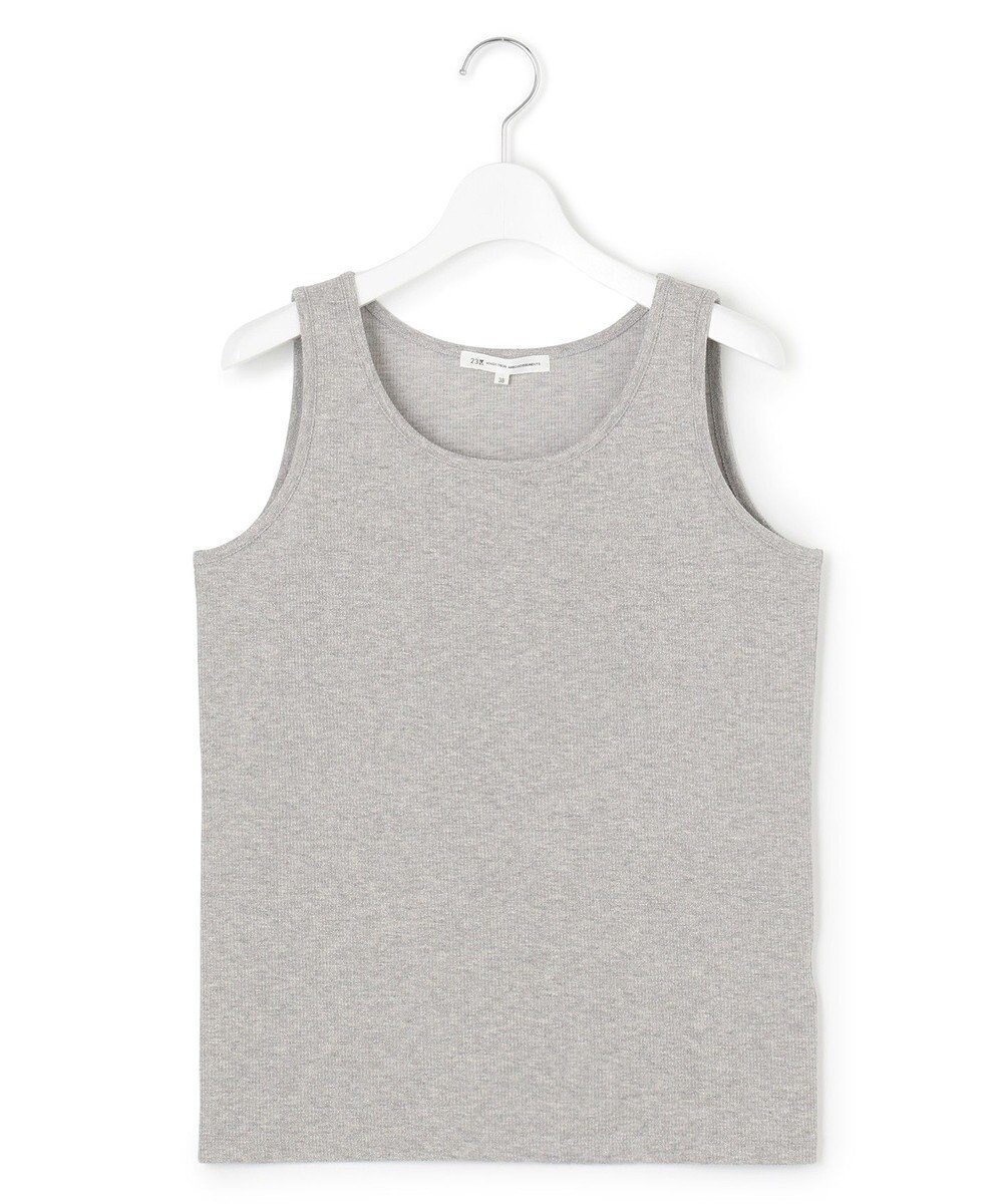 23区 【洗える】シャイニーリブ タンクトップ 