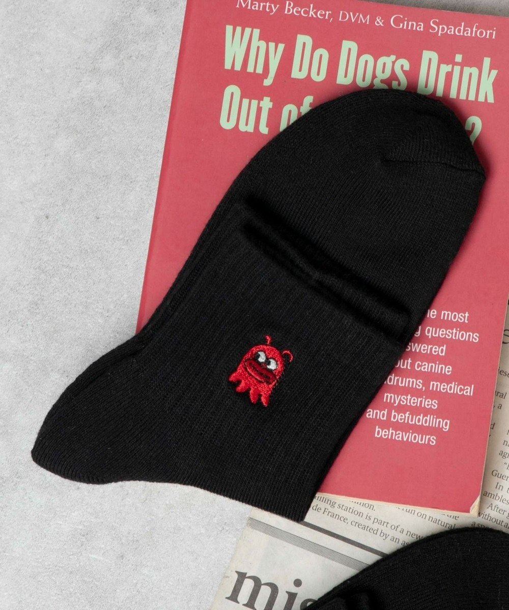 WEGO アニマル刺繍アンクル底パイルソックス 