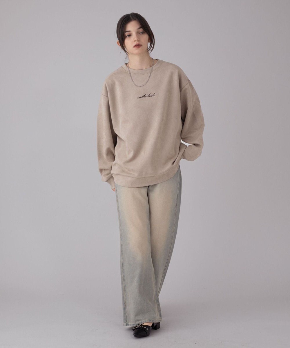 WEGO 【ユニセックス着用ITEM/2点SET/MLサイズ展開】アクセ付きフェイクスウェードプルオーバー 