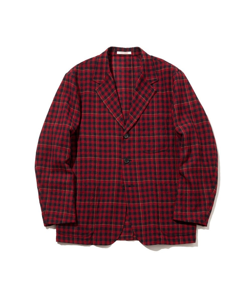 J.PRESS MEN 【J.PRESS ORIGINALS】Wool Nylon Refine Tartan Check 3B Sack Jacket / Japan Made 