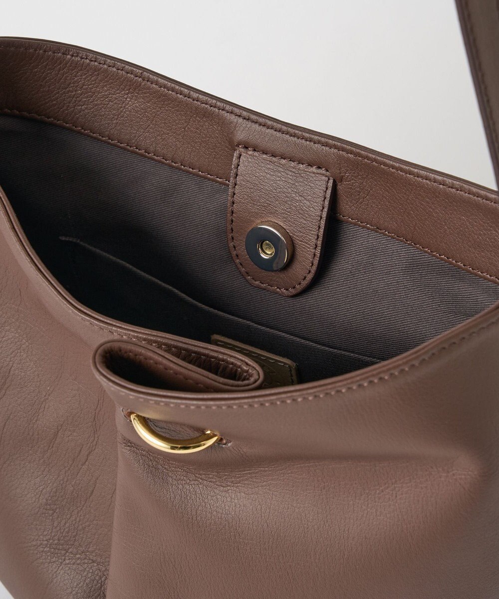 russet ツイードスカーフ付きレザー2WAYショルダーバッグ(CE-1632) 