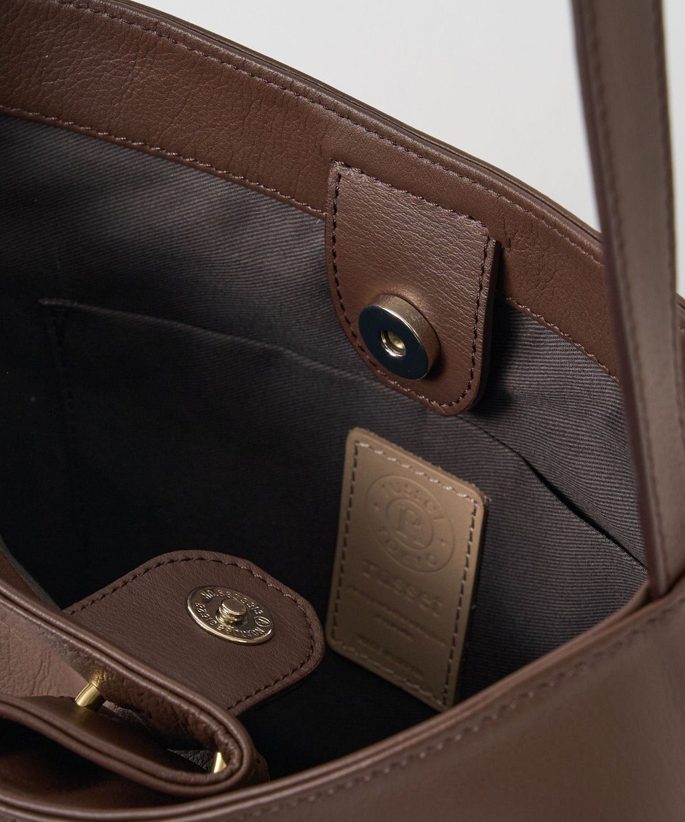 russet ツイードスカーフ付きレザー2WAYショルダーバッグ(CE-1632) 