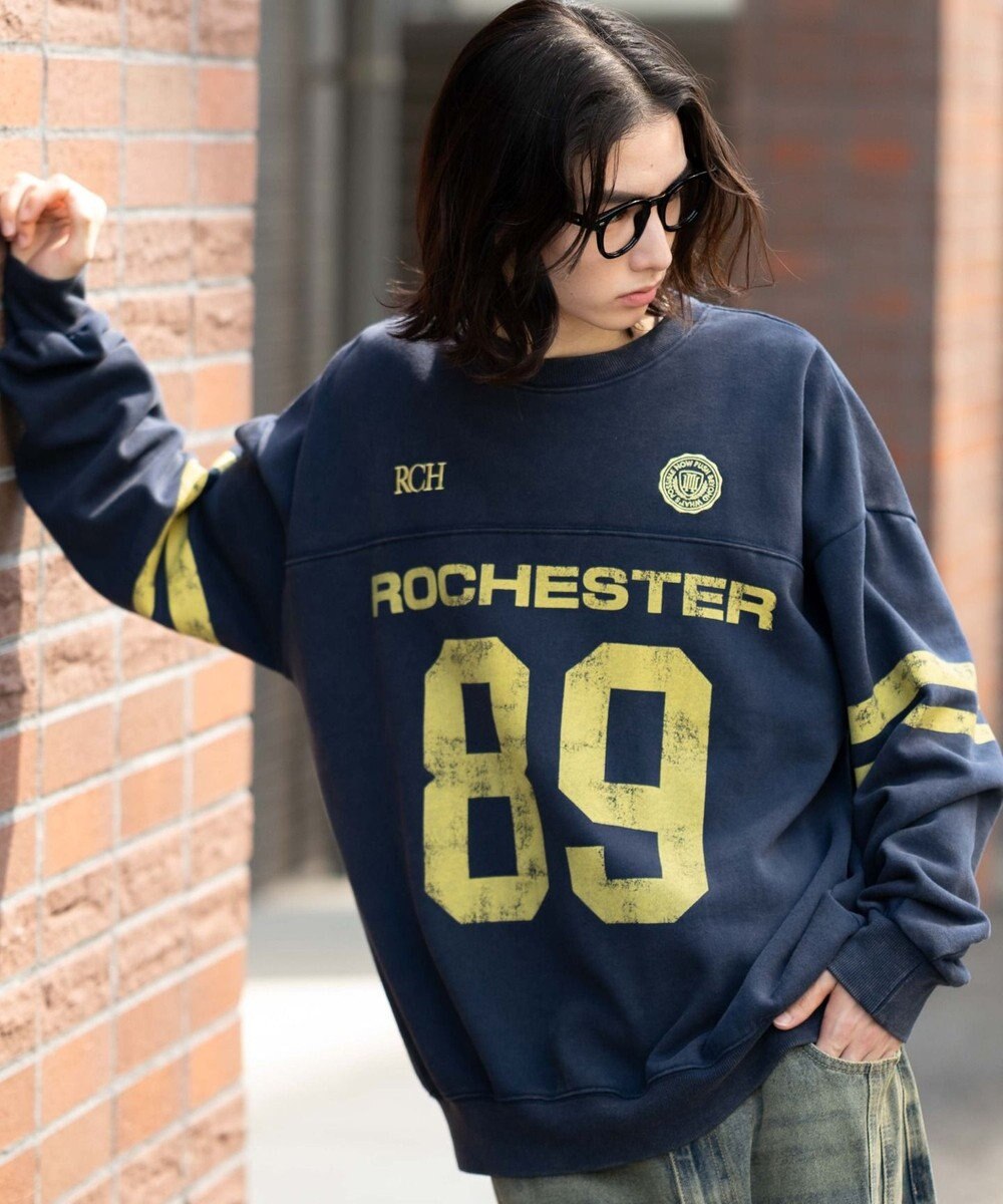 WEGO 【ユニセックス着用ITEM】ケミカルウォッシュナンバリングプルオーバー 