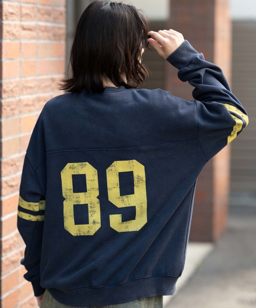 WEGO 【ユニセックス着用ITEM】ケミカルウォッシュナンバリングプルオーバー 