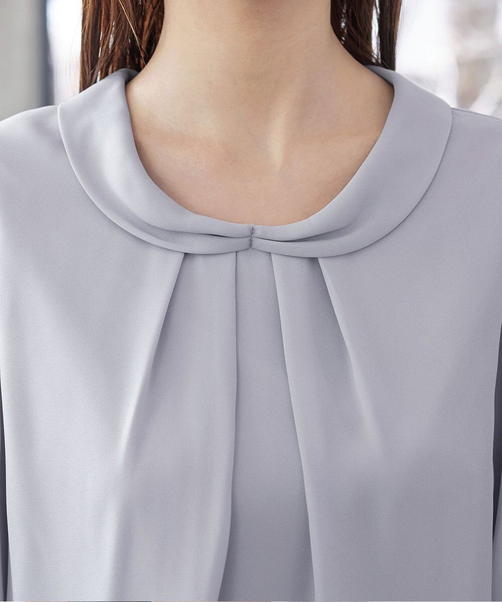 Tiaclasse L 【洗える】リボンカラーパフスリーブブラウス 