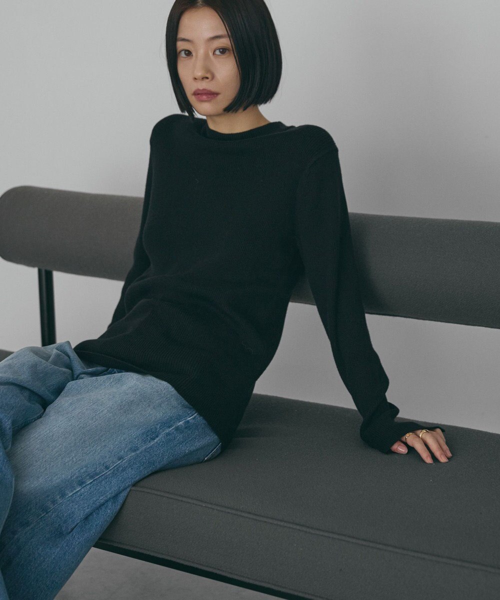 AMERICAN HOLIC バイパチリブモックネックニットプルオーバー 