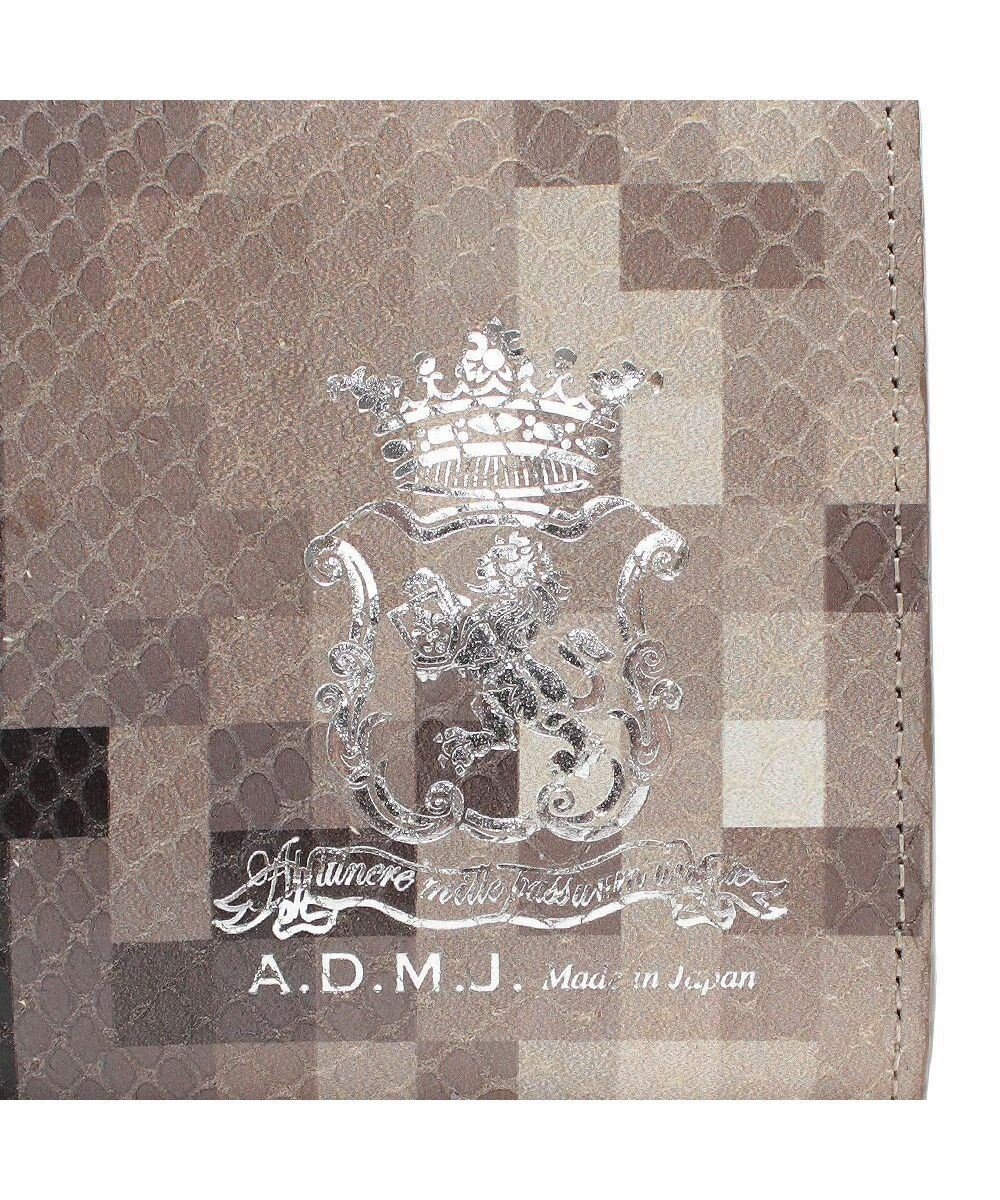 A.D.M.J. 【牛革】スネーク型押し/ガマグチウォレット 