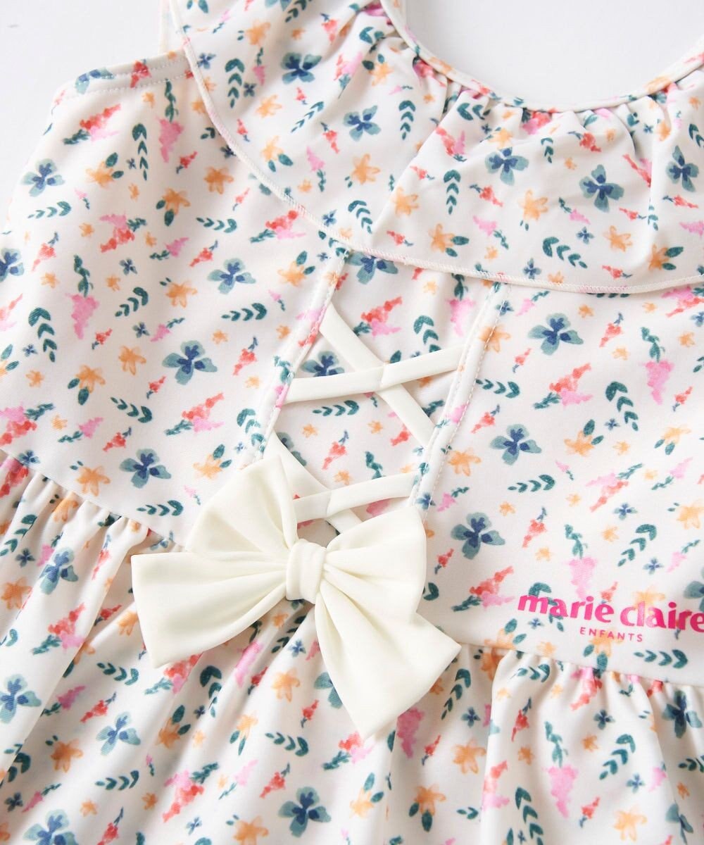 OP／FILA 【marie claire ENFANTS】小花柄編上げAライン水着 