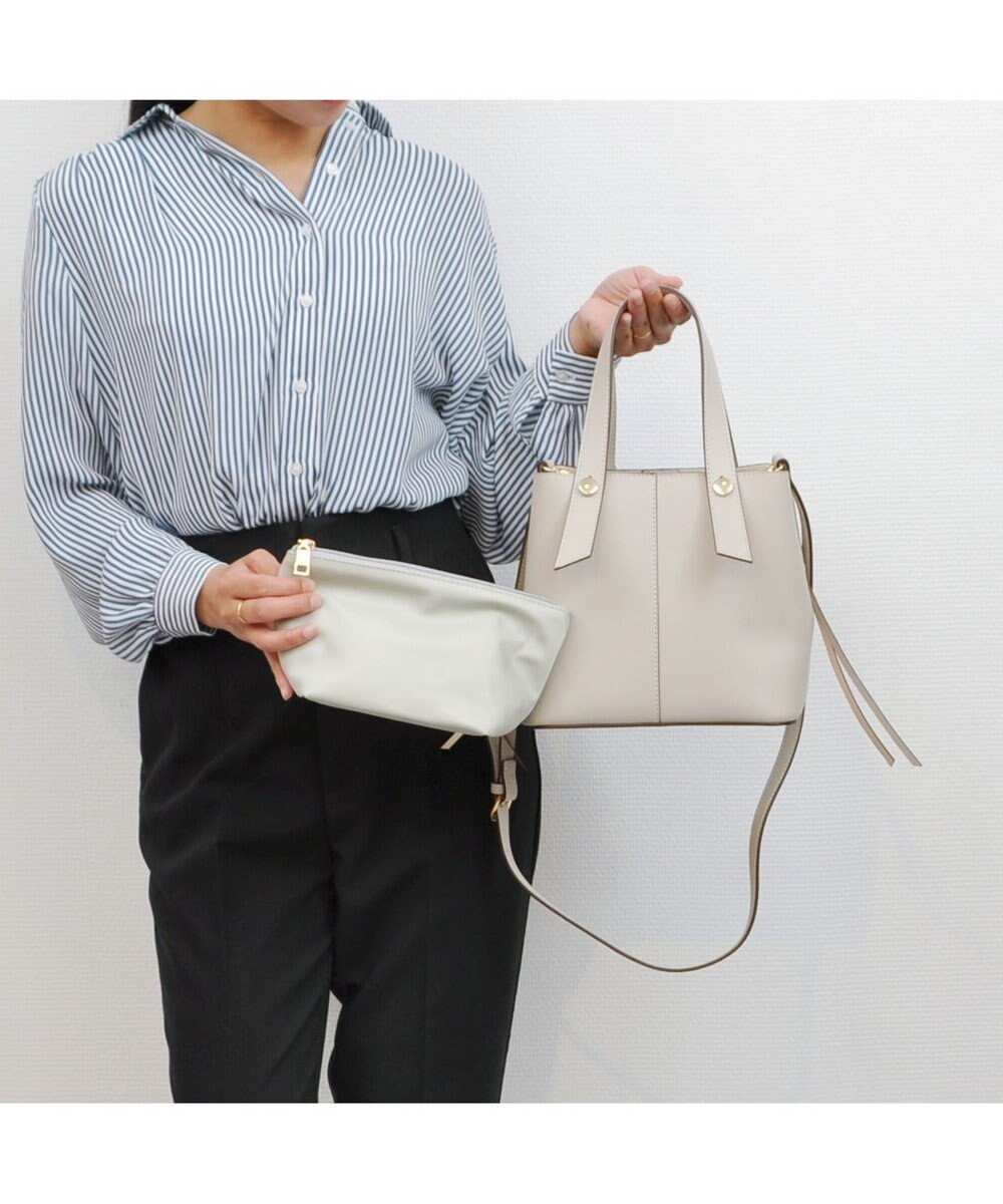 UNBILLION cachecache スタッズポイント両面合皮2wayトートバッグ 