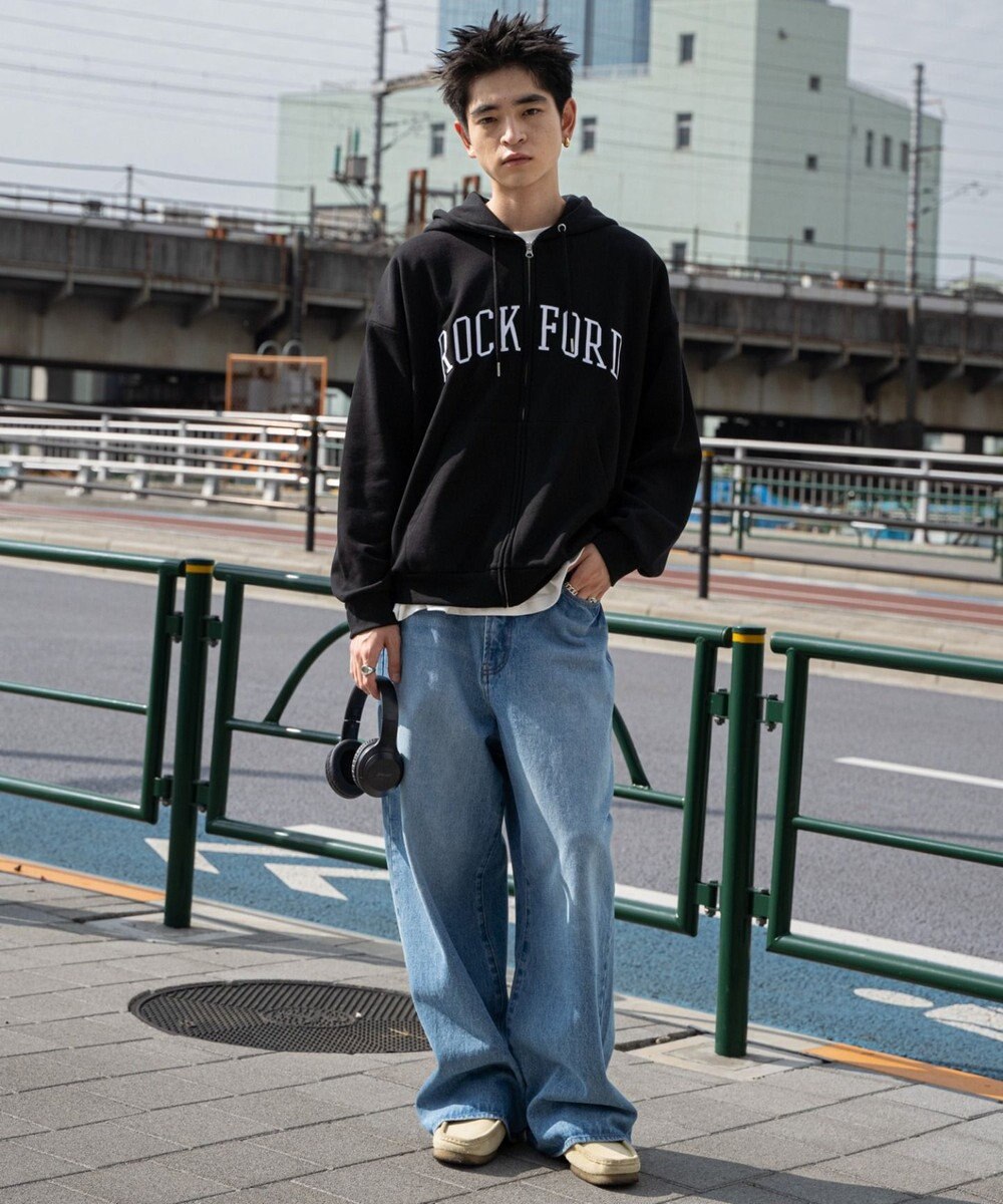 WEGO ワッペンロゴジップパーカー 