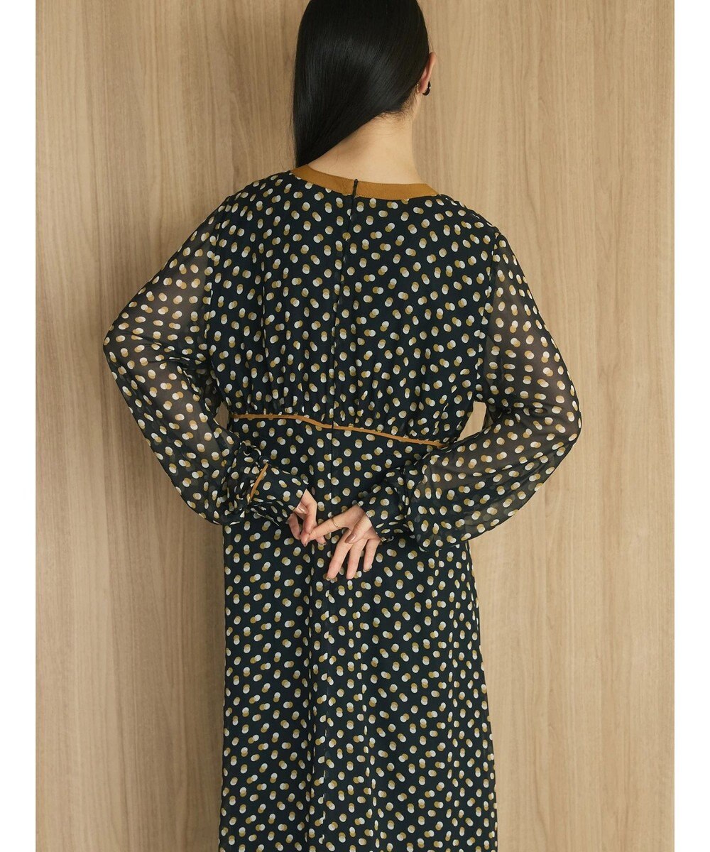 Green Parks armonia．ドットプリントパイピングワンピース 