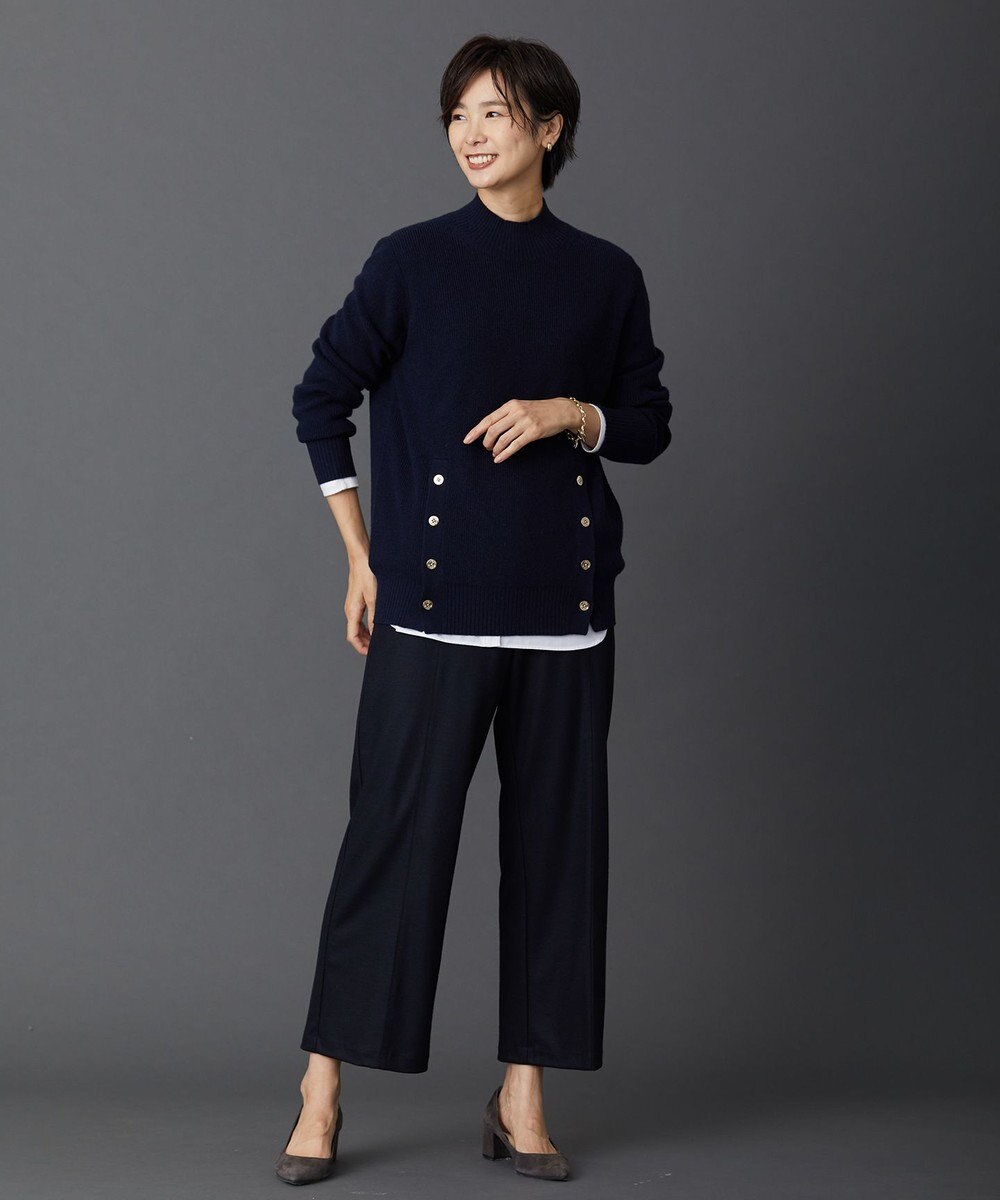 J.PRESS LADIES 【洗える】SEMI WORSTED ハイネック ニット 