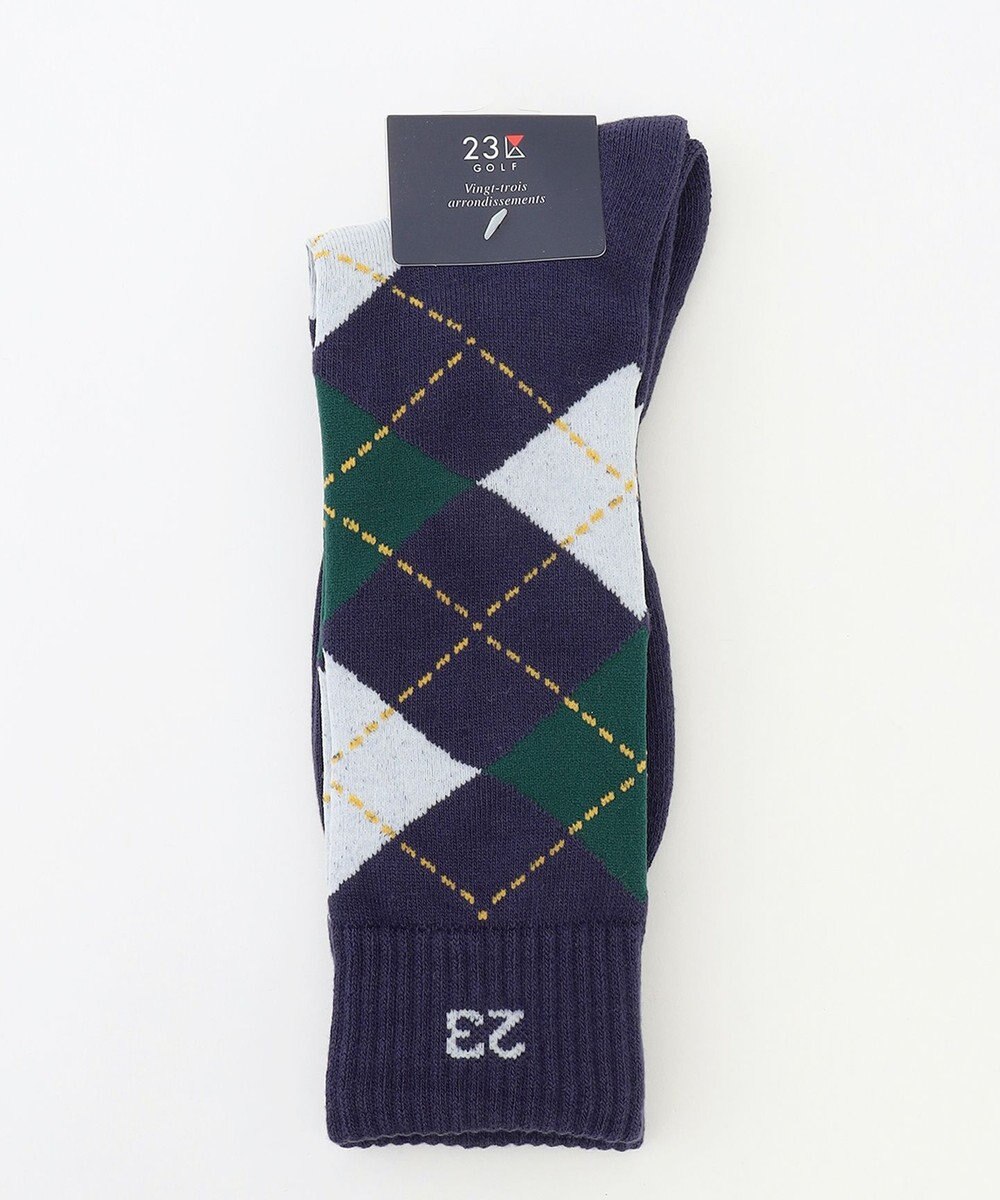 23区GOLF 【MEN】アーガイル柄レギュラーソックス 