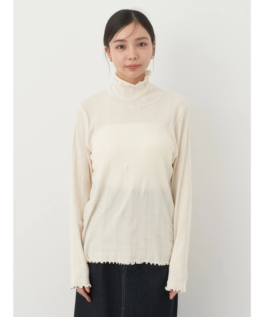 earth music&ecology コットンシアータートルネックプルオーバー 