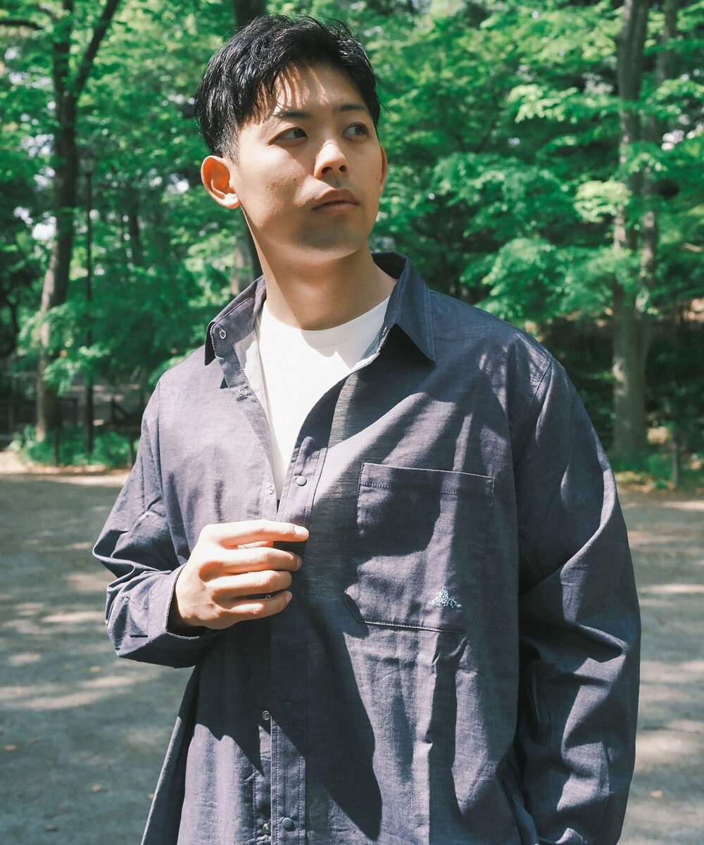 SHARE PARK MENS 【UVカット・撥水・ストレッチ】イージーデニムレギュラーカラーシャツ 