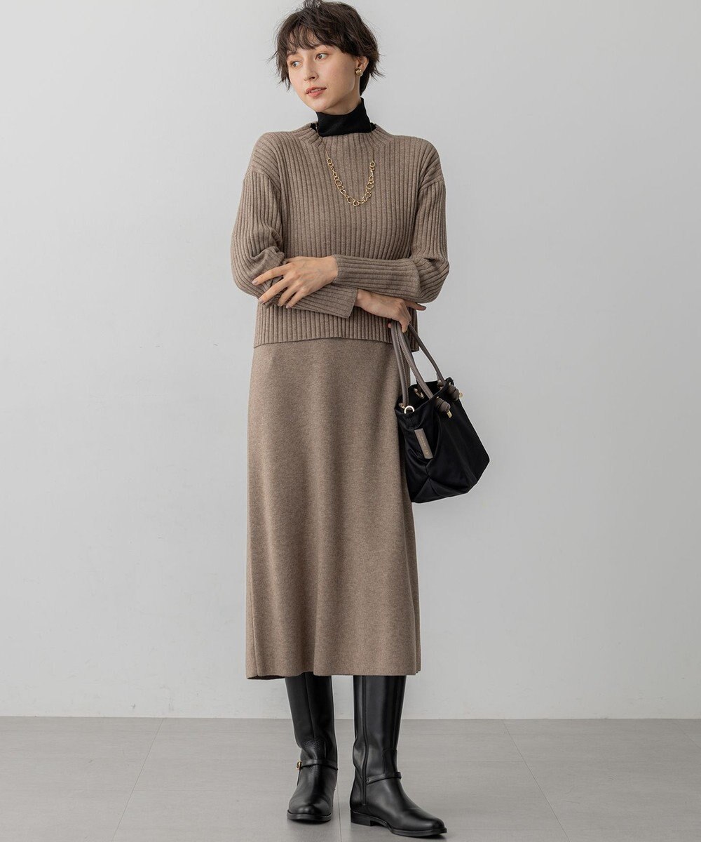 23区 L 【洗える】レイヤードニットツイン ワンピース 