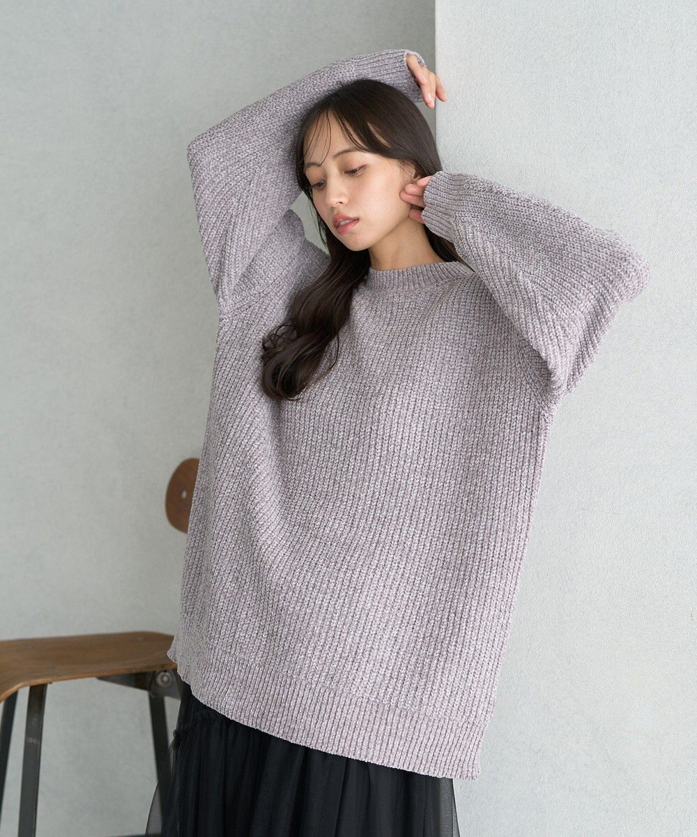 earth music&ecology シャイニーベロアチュニック 