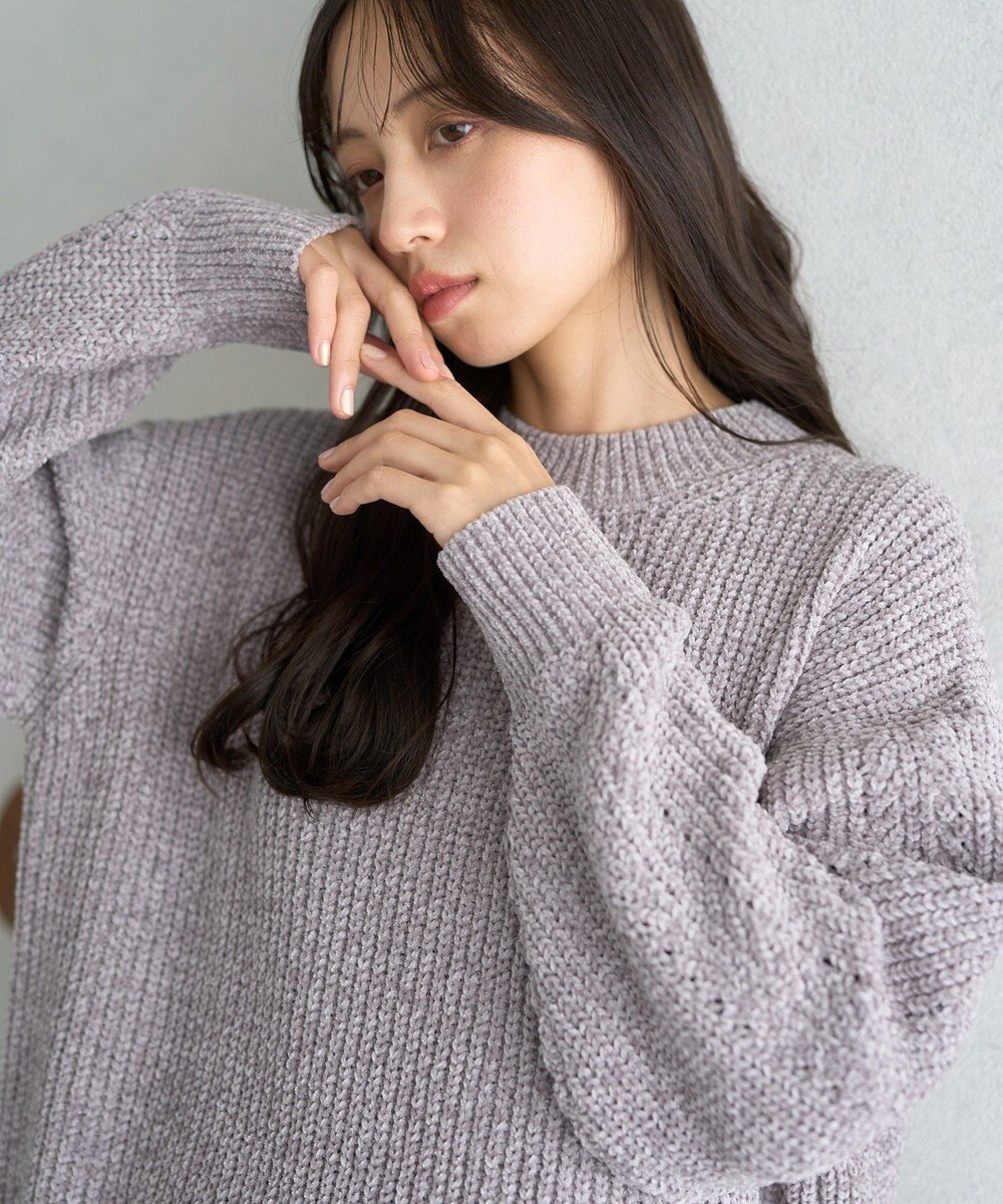 earth music&ecology シャイニーベロアチュニック 