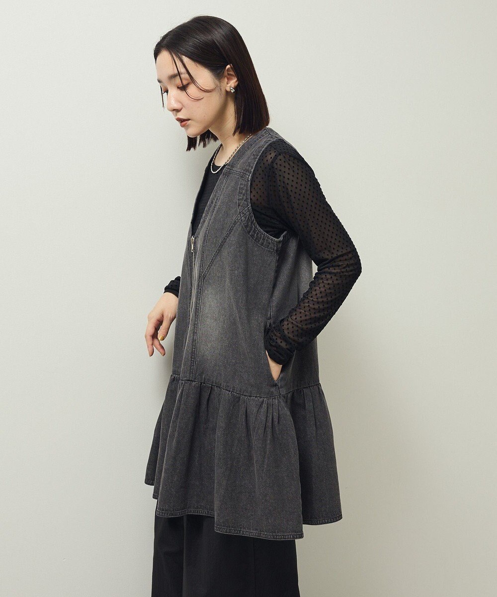 Green Parks ・ＳＵＧＡＲ　ＳＰＯＯＮ　Ｗ－ＺＩＰデニムミニワンピ 