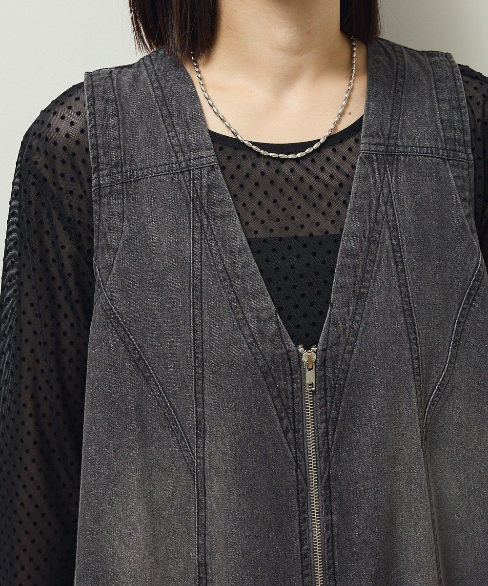 Green Parks ・ＳＵＧＡＲ　ＳＰＯＯＮ　Ｗ－ＺＩＰデニムミニワンピ 