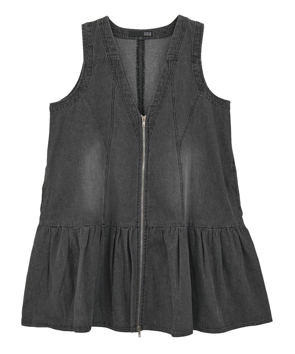 Green Parks ・ＳＵＧＡＲ　ＳＰＯＯＮ　Ｗ－ＺＩＰデニムミニワンピ 