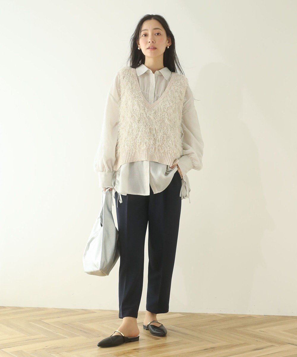 Green Parks ラメ入り毛足ニットベスト 