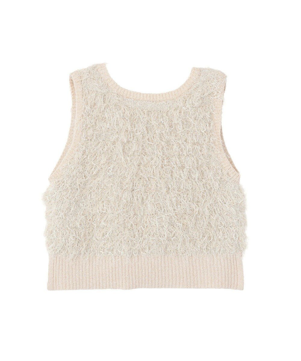 Green Parks ラメ入り毛足ニットベスト 